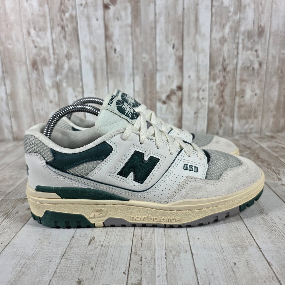 New Balance 550 White Green Suede Leather Sneakers GSB550CS Mens 7 US